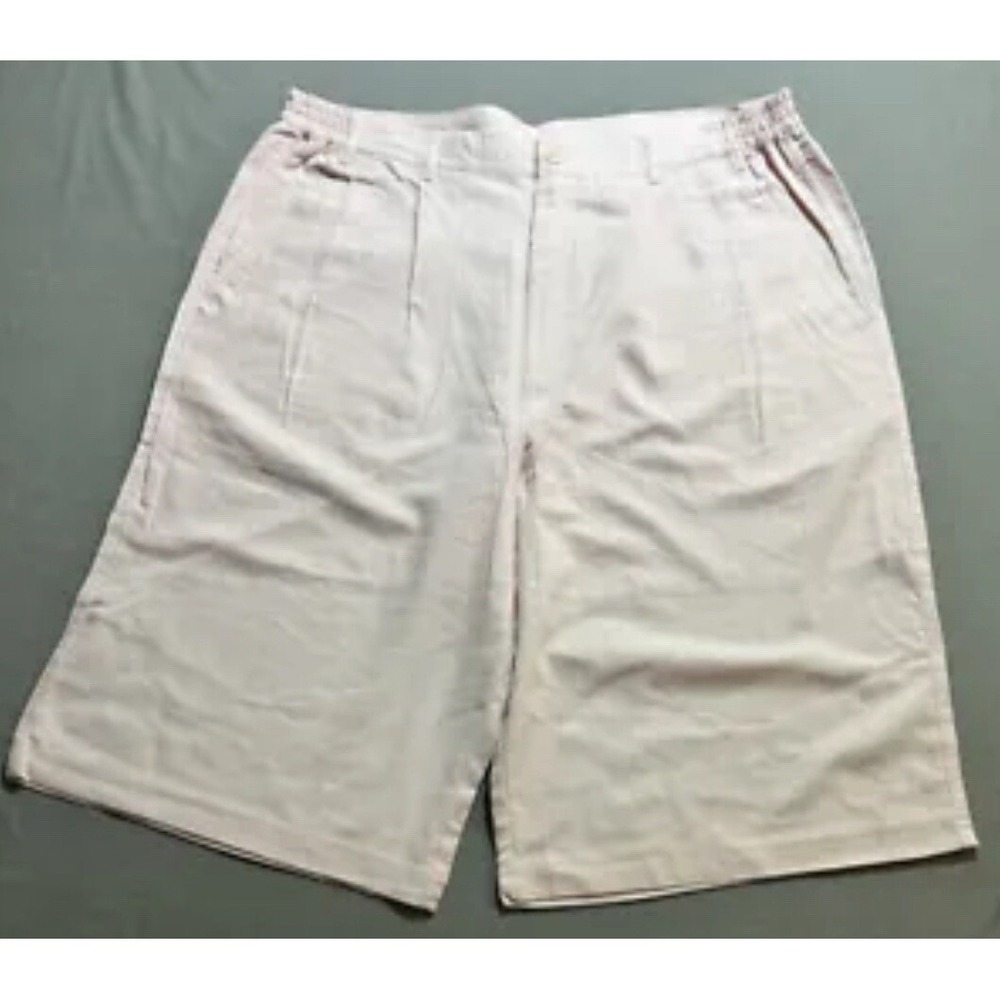 VZ Shorts Mens 2XL Pink Linen‎ Pleated Pocketed Zip Button Men 38x14